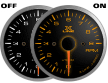 STRI X-Line Black Tachometer (Elec) 52mm