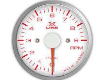STRI X-Line White Tachometer (Elec) 52mm
